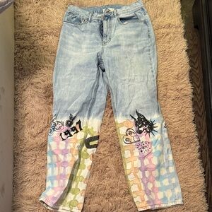 BDG Light Blue Artistic Cropped Jeans